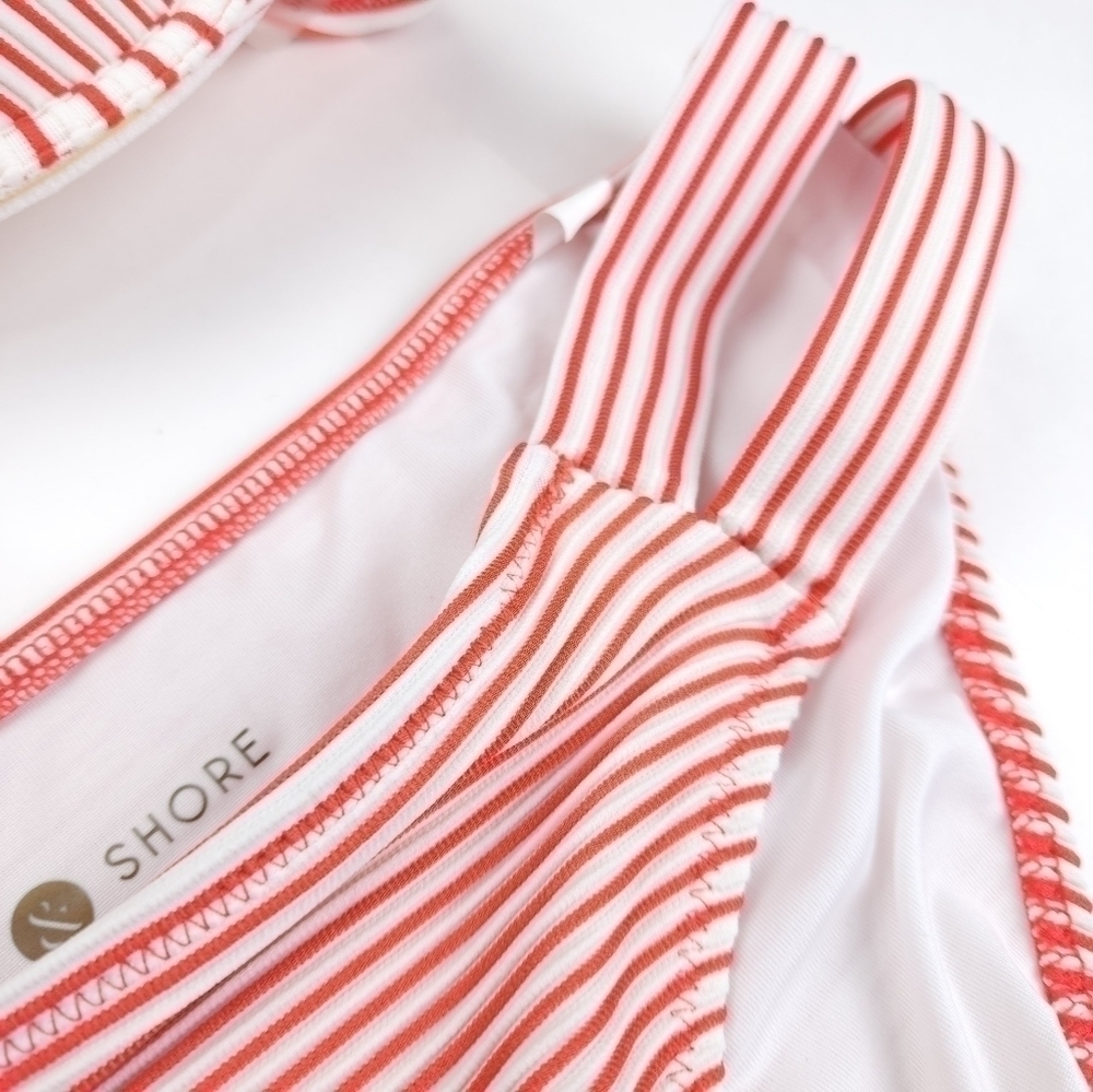 New Shade & Shore st Stripe Two Piece Swimsuit 32b Sz S - Picture 3 of 8